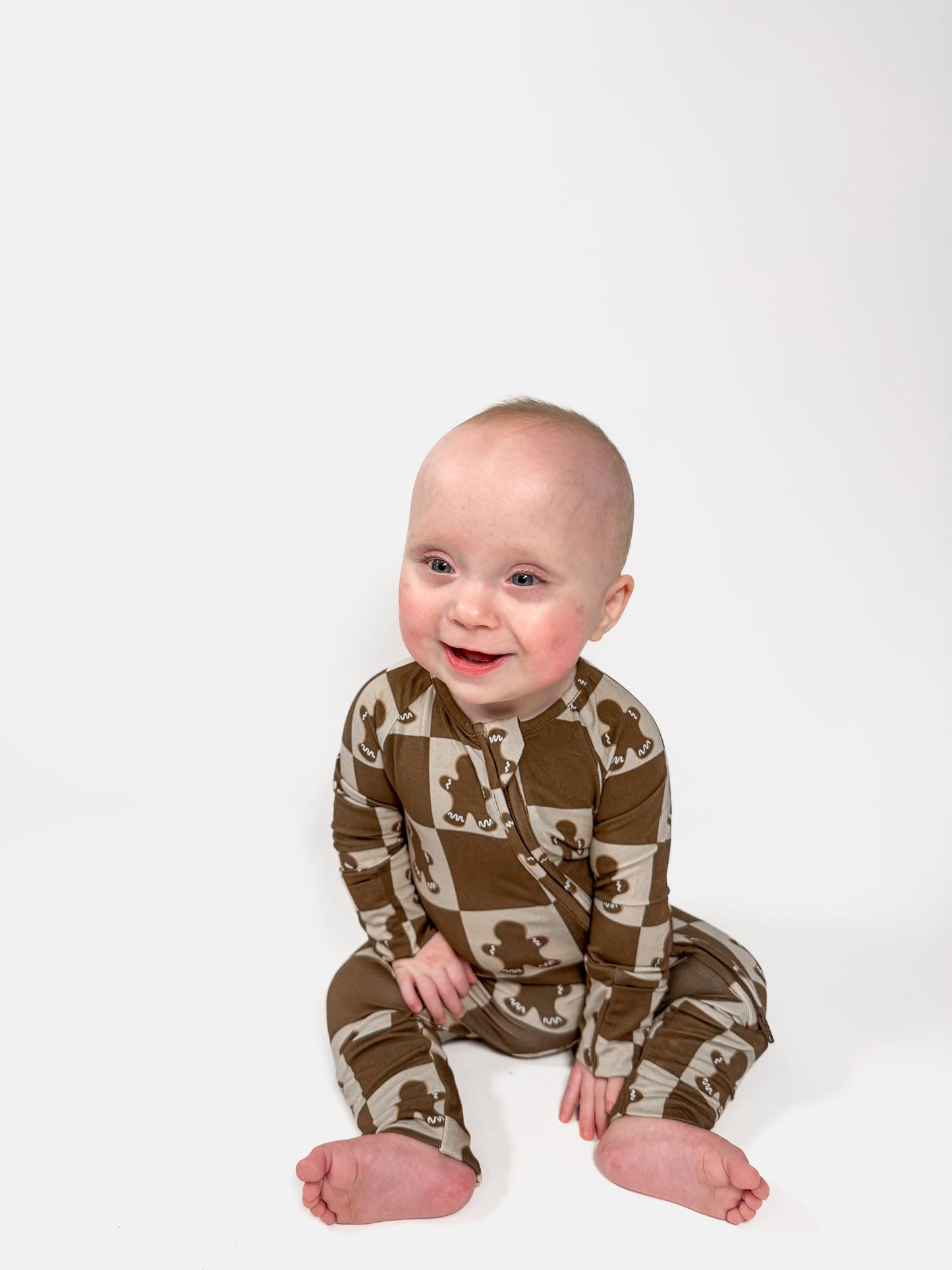 Gingerbread Checkerboard Bamboo Sleeper