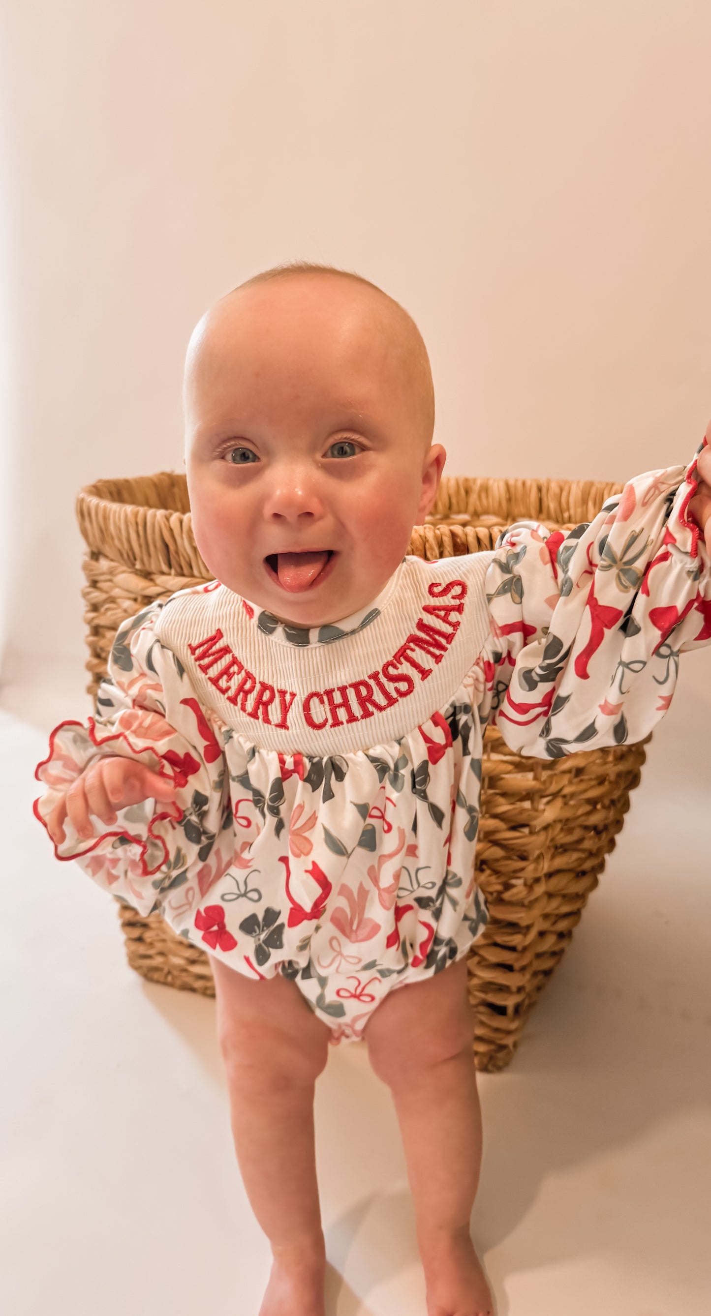 Merry Christmas Smocked Bubble