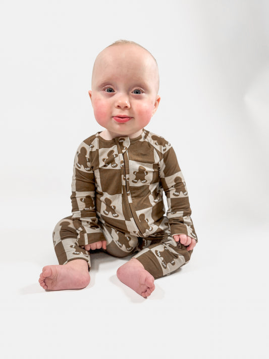 Gingerbread Checkerboard Bamboo Sleeper